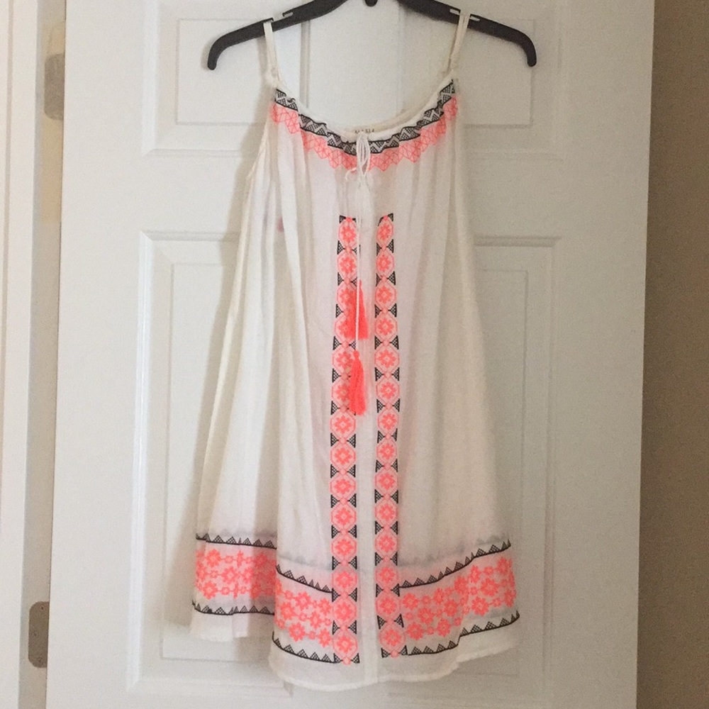 white embroidered dress